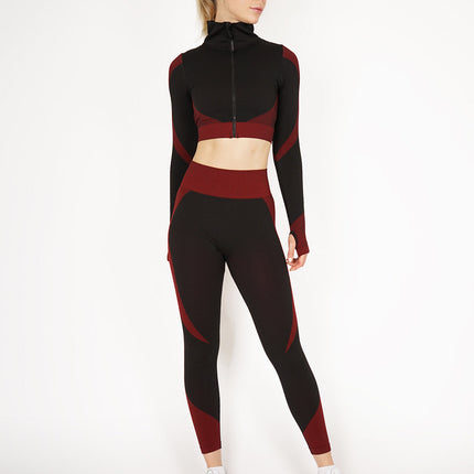 Aligné | Women’s Seamless Long Sleeve Top – Sculpted Comfort Fit - Red