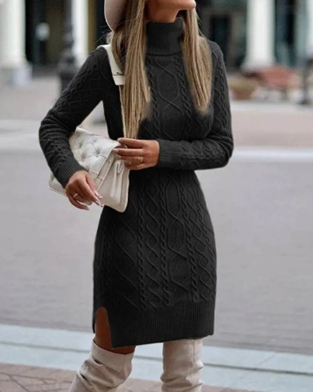 Alinea | Cable Knit Sweater Dress – Turtleneck Bodycon
