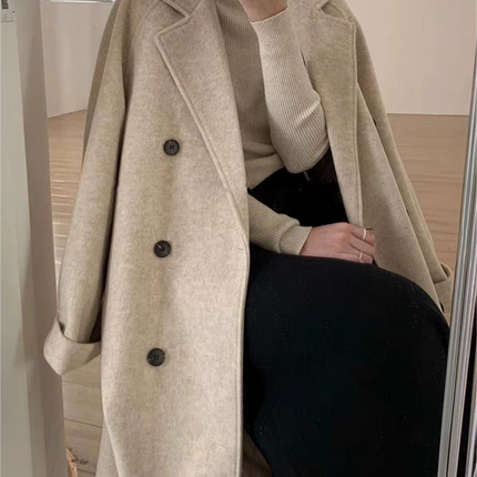 Ashleigh | Double-Breasted Long Coat – Trench Coat