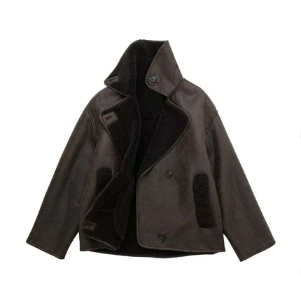 Banessa | Vintage Leather Jacket – Wrap Coat