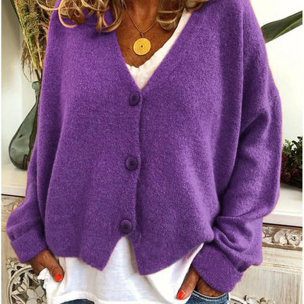Callie Cove | V-Neck Buttoned Cardigan – Boyfriend Cardigan
