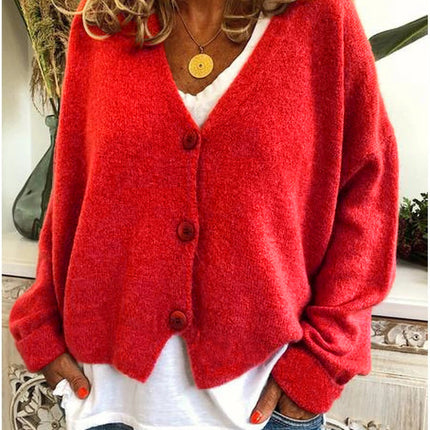 Callie Cove | V-Neck Buttoned Cardigan – Boyfriend Cardigan