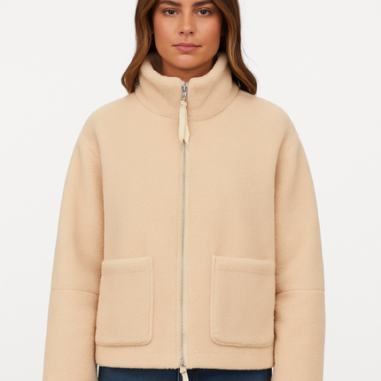 Daphne | Oversized Sherpa Fleece Jacket – Zipper with Pockets
