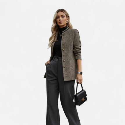 Esmaren | Women’s Casual Coat – Tripe with Buttons
