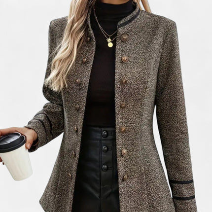Esmaren | Women’s Casual Coat – Tripe with Buttons