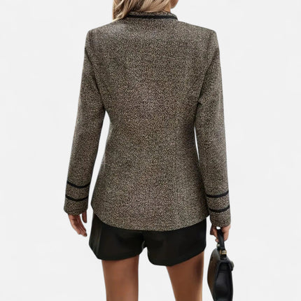 Esmaren | Women’s Casual Coat – Tripe with Buttons
