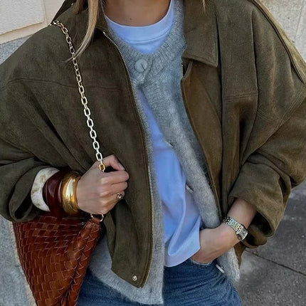 Fabiane | Oversized Suede Jacket – Cropped Jacket