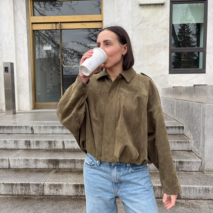 Fabiane | Oversized Suede Jacket – Cropped Jacket