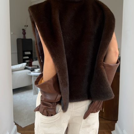 Ferria | Faux Fur Turtleneck Vest – Wrap Vest