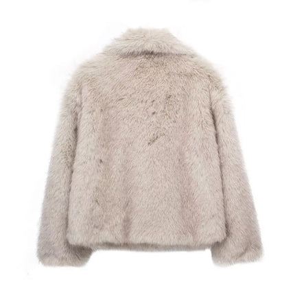 Ferryhill | Faux Fur Coat – Lapel Wrap Coat