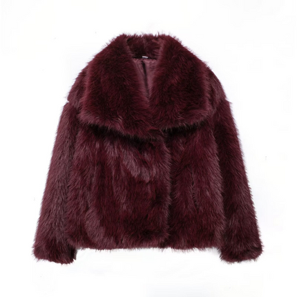 Ferryhill | Faux Fur Coat – Lapel Wrap Coat