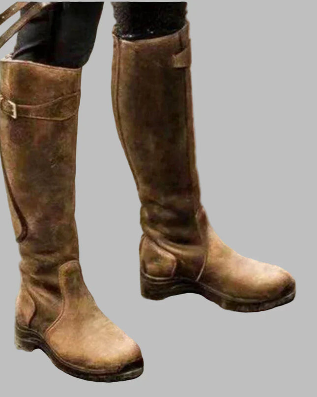 Gretton | High Cut Leather Boots – Buckle with Zipper