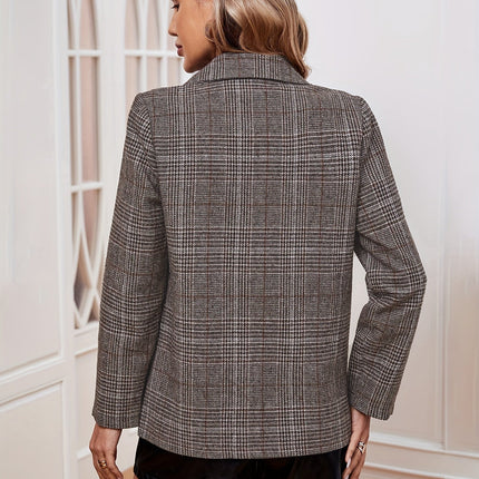 Gridelle | Long Business Blazer – Herringbone Coat Style