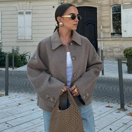 Helene | Buttoned Autumn Coat – Wool Coat