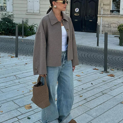 Helene | Buttoned Autumn Coat – Wool Coat