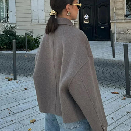 Helene | Buttoned Autumn Coat – Wool Coat