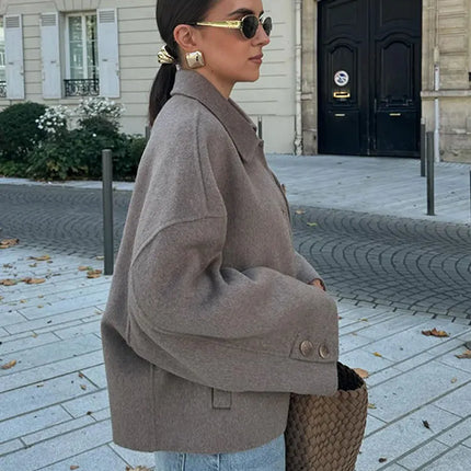Helene | Buttoned Autumn Coat – Wool Coat