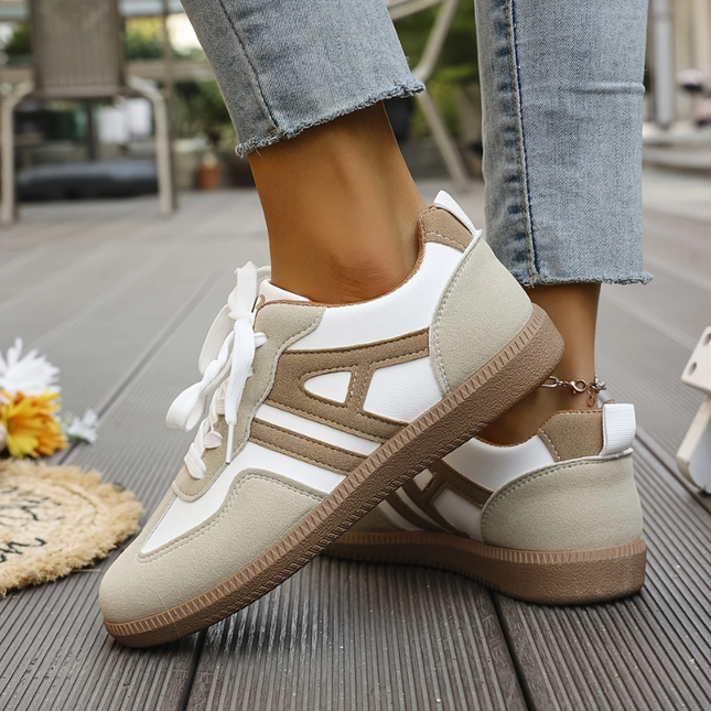 Kinnah | Lace-Up Sneakers – Suede Panels and Contrast Trim