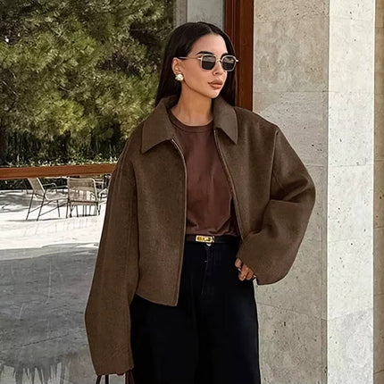 Kora | Solid Color Streetwear Jacket – Cropped Jacket