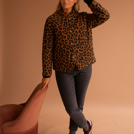 Leo | Leopard Print Bomber Jacket – Sherpa Jacket