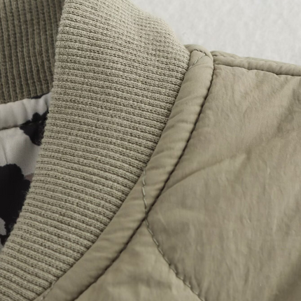 Leonne | Geometric Print Jacket – Puffer Jacket with Buttons