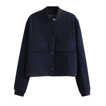 Maven | Cropped Bomber Jacket – Clasp Closure