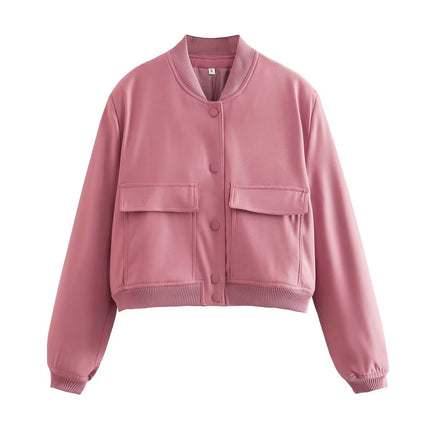 Maven | Cropped Bomber Jacket – Clasp Closure