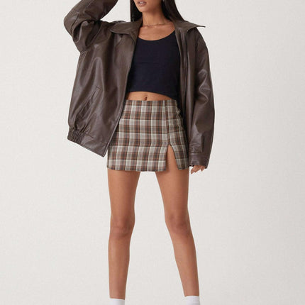 Meadow | Classic PU Leather Jacket – Wrap Jacket with Zipper
