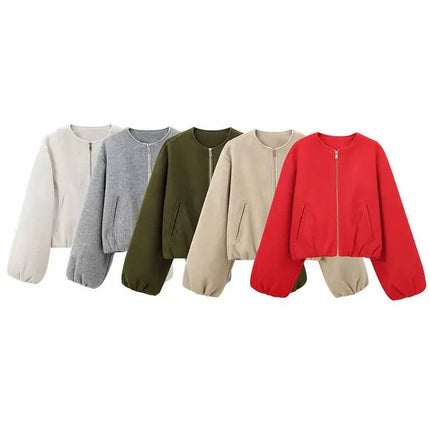 Mexi | Grey Bomber Jacket – Cropped Jacket