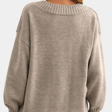 Skyie | V-Neck Knit Sweater – Ribbed Knitwear