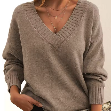 Skyie | V-Neck Knit Sweater – Ribbed Knitwear