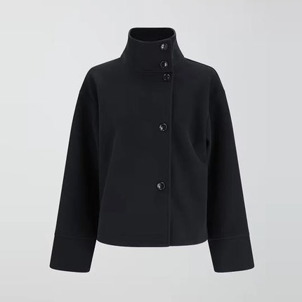 Sorella | Short Woolen Stand Collar Coat – Single Breasted Coat