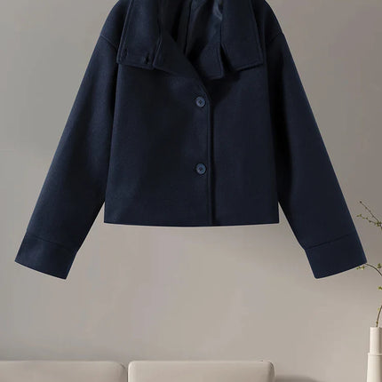 Sorella | Short Woolen Stand Collar Coat – Single Breasted Coat
