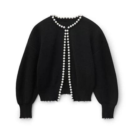 Vanessa | Soft-Knit Cardigan with Pearl Buttons – Boyfriend Cardigan