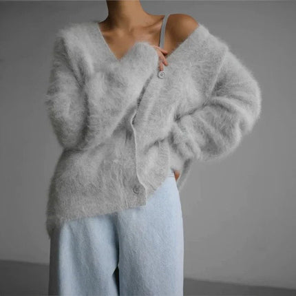 Aerin | Oversized V-Neck Knit Cardigan