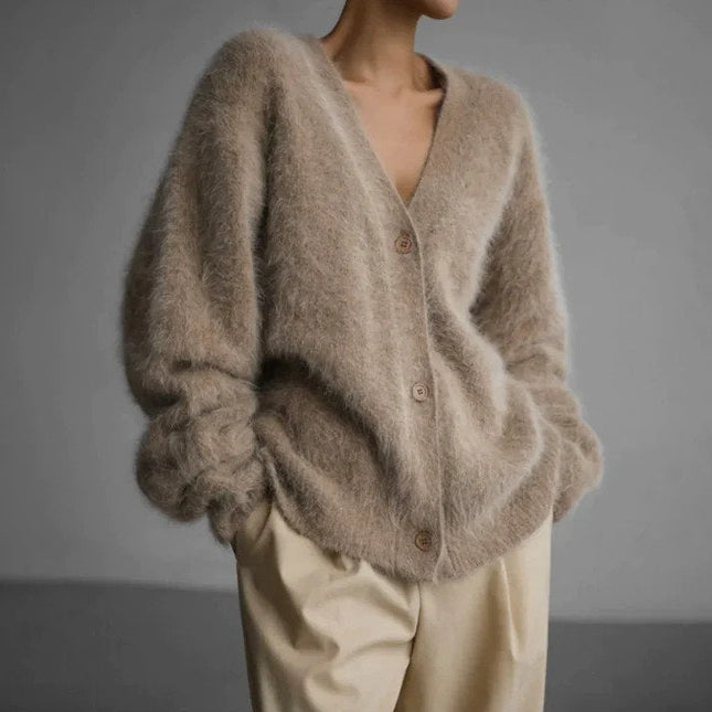 Aerin | Oversized V-Neck Knit Cardigan
