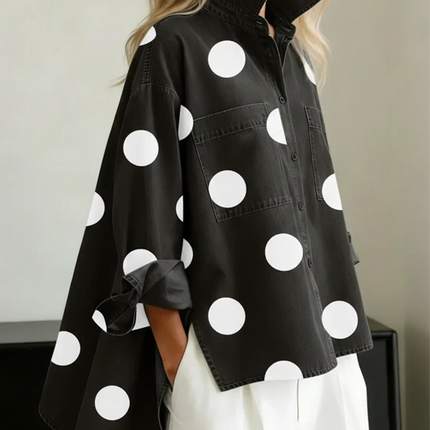 Brooke | Relaxed Fit Polka Dot Button-Up Shirt