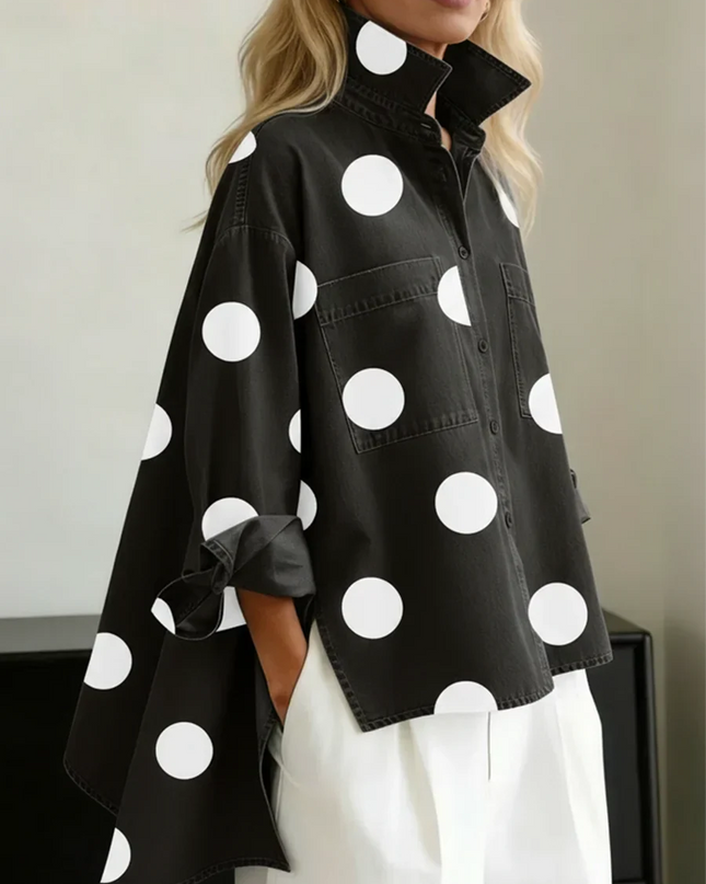 Brooke | Relaxed Fit Polka Dot Button-Up Shirt