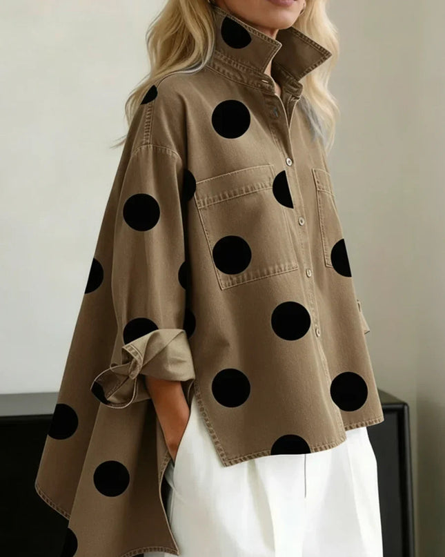 Brooke | Relaxed Fit Polka Dot Button-Up Shirt