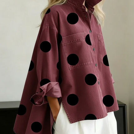 Brooke | Relaxed Fit Polka Dot Button-Up Shirt