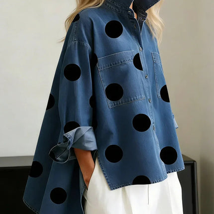 Brooke | Relaxed Fit Polka Dot Button-Up Shirt