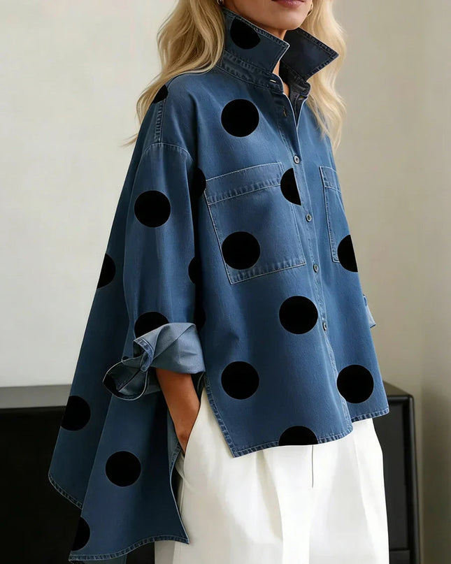 Brooke | Relaxed Fit Polka Dot Button-Up Shirt