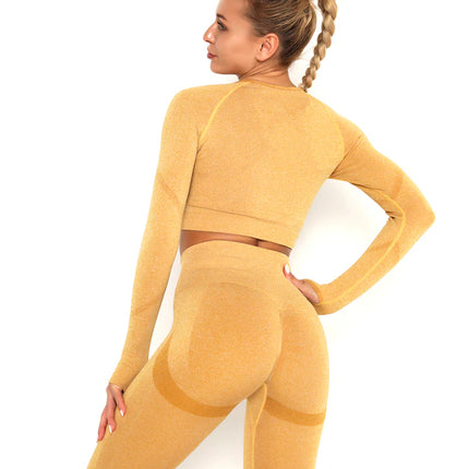 Apex | Long Sleeve Seamless Top – Neutral Elegance Meets Performance - Burly Wood