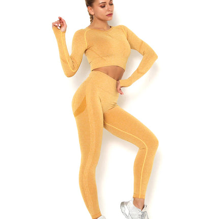 Apex | Long Sleeve Seamless Top – Neutral Elegance Meets Performance - Burly Wood
