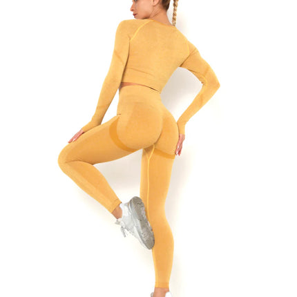 Apex | Long Sleeve Seamless Top – Neutral Elegance Meets Performance - Burly Wood