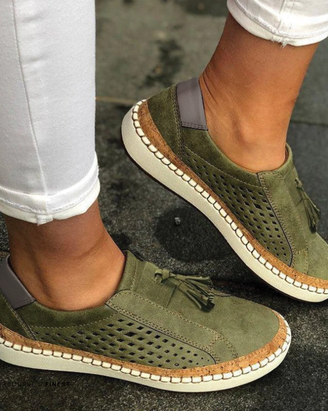 Cadence | Relaxed Fit Perforated Slip-On Sneakers