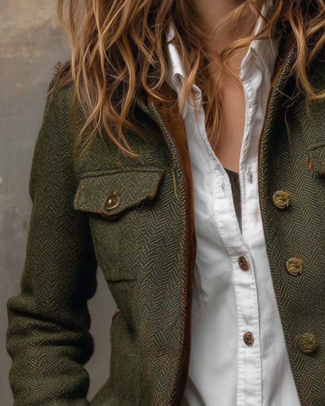 Dominique | Tailored Herringbone Jacket