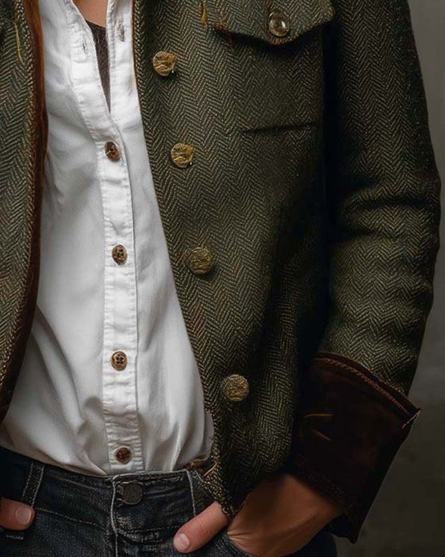 Dominique | Tailored Herringbone Jacket
