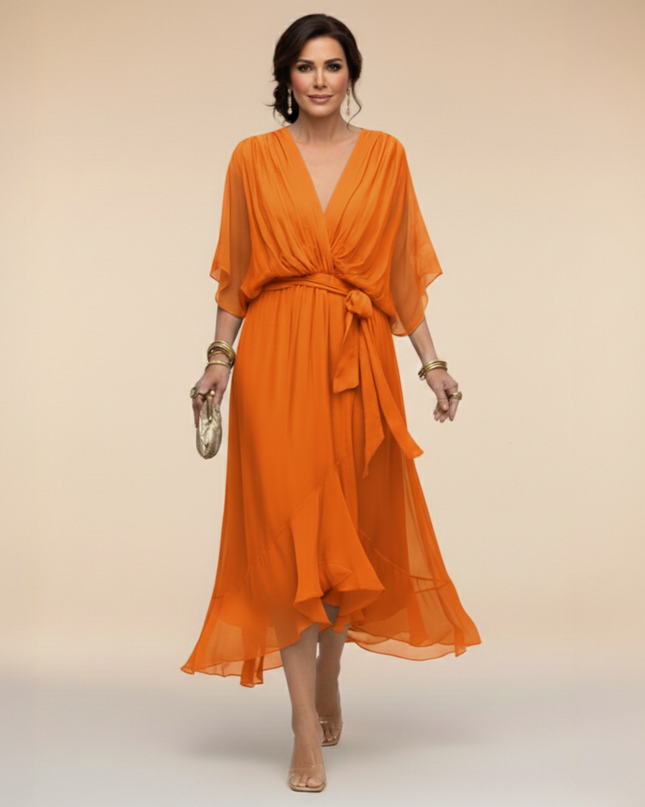 Emmanuelle | Wrap-Style V-Neck Dress
