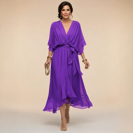 Emmanuelle | Wrap-Style V-Neck Dress